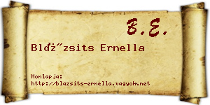 Blázsits Ernella névjegykártya